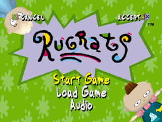 Rugrats Search for Reptar title screen for Playstation